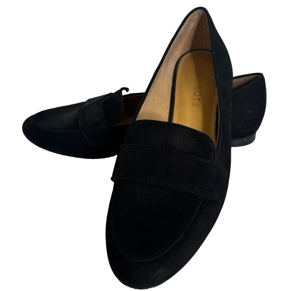 Talbots Ryan Keeper Nubuk Suede Black Loafer 9 Old Money Quiet Luxury Classic